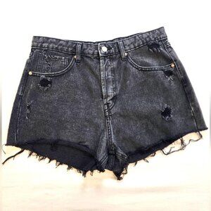 Wild Fable Women's Distressed Black Denim Jean High Rise Cut-off Shorts, sz 10